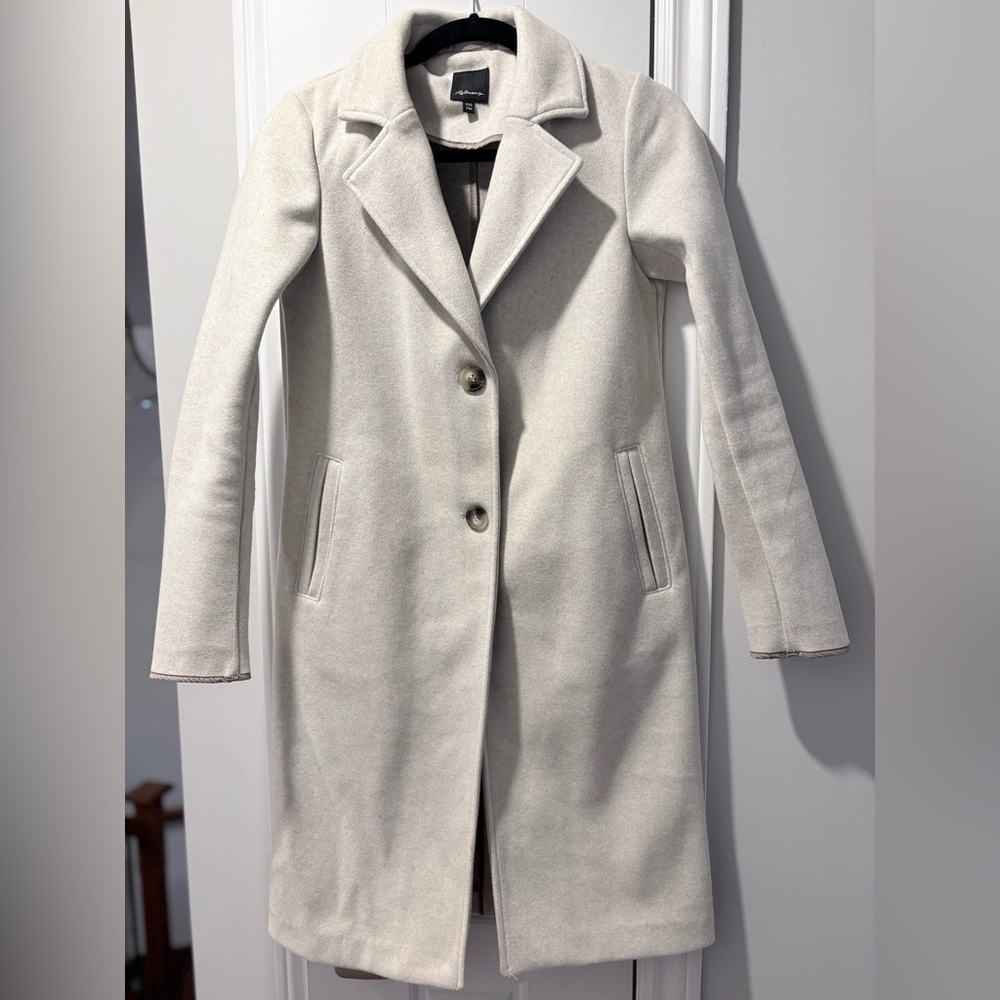 Reitmans Women's Heather Cream Grey Car Coat
